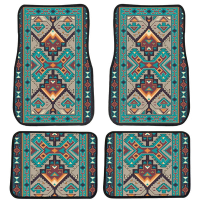 Tribe Blue Pattern Front And Back Car Mats WCS