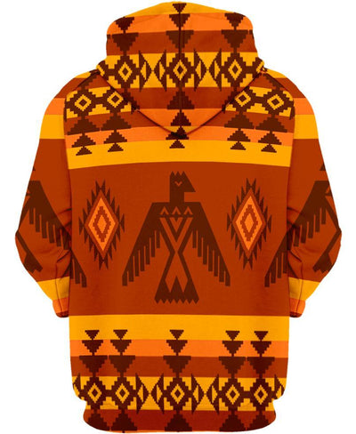 Orange Eagle 3D Hoodie - Native American Pride Shop