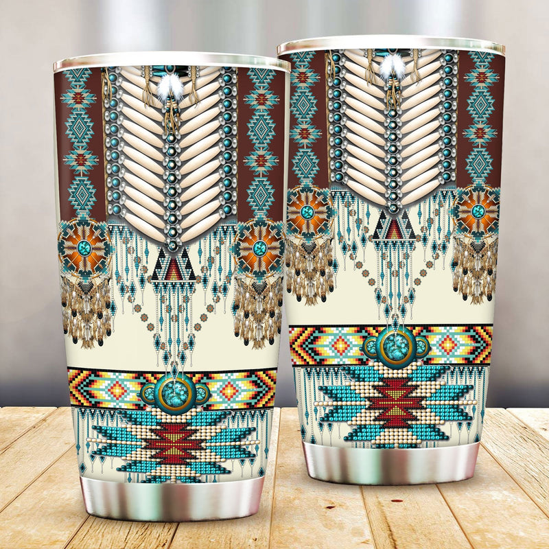 Turiquoise Native Indian Pattern Feather Tumbler WCS