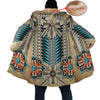 Native American Pattern Horn Button Long Fleece Windbreaker WCS