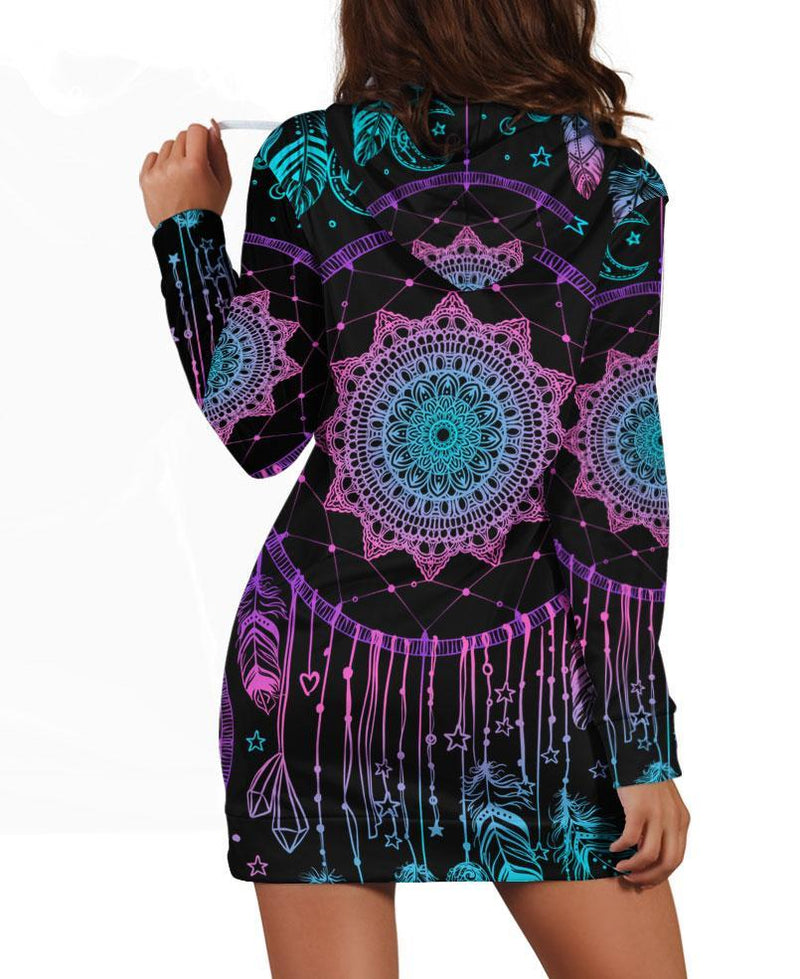 Native Dream Pattern Hoodie Dress WCS