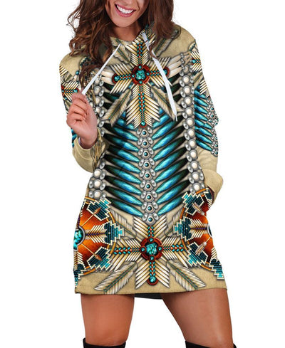 Native Bright Motifs Hoodie Dress WCS