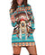 Native Turquoise Background Hoodie Dress WCS