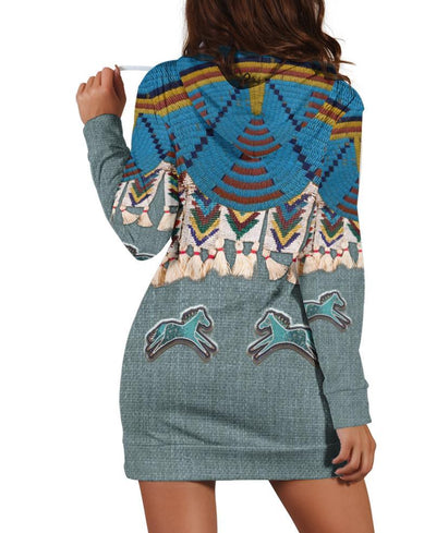 Blue Horse Hoodie Dress WCS