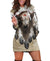 Feather & Buffalo Skull Hoodie Dress WCS