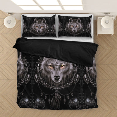 Black Native Wolf Bedding Set WCS