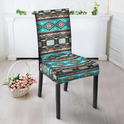 Blue Pattern Design Native American Tablecloth - Chair cover WCS