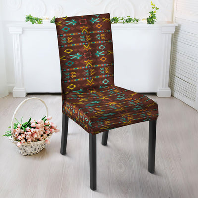 Brown Pattern Design Native American Tablecloth - Chair cover WCS