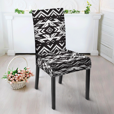 Blackwhite Pattern Design Native American Tablecloth - Chair cover WCS