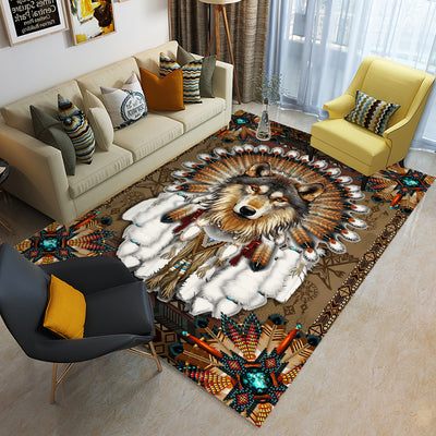 Wolf Native American Rug WCS