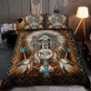 Brown Wolf DreamCatcher Native American Bedding Set WCS