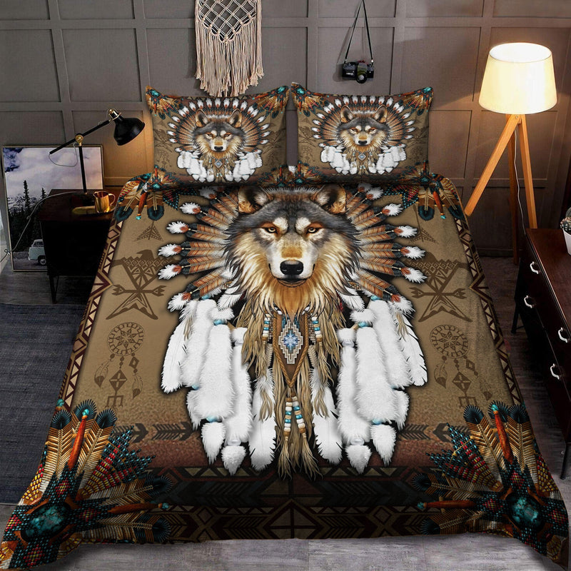 Wolf Native American Bedding Set WCS