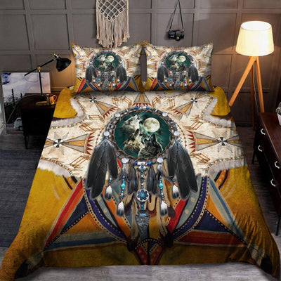 Native Three Wolves Bedding Set WCS