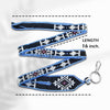 SALE 30% OFF - Black White Blue Seed Beaded Medicine Man’S Eye Beadwork Lanyard WCS