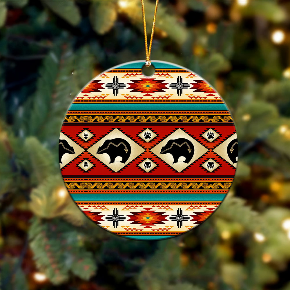 Border & Bear Patterns Native American Ornament WCS