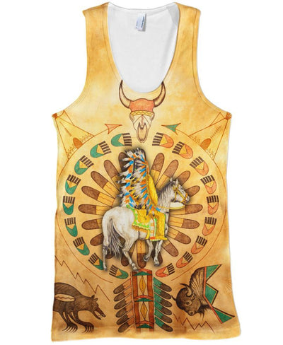 Yellow Native Horse 3D Hoodie - Native American Pride Shop