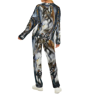 Native American Wolf Women's Pajama Suit WCS