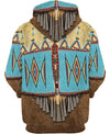 Native Pattern Blue 3D Hoodie - Native American Pride Shop