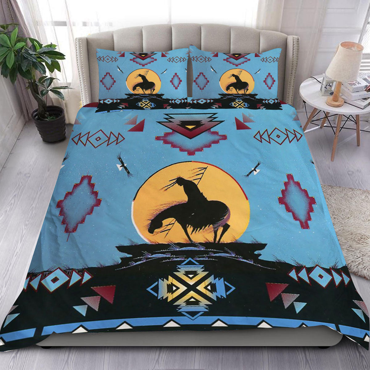 Blue Native Ride Horse Bedding Set WCS