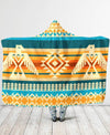 Border Pattern Hooded Blanket WCS