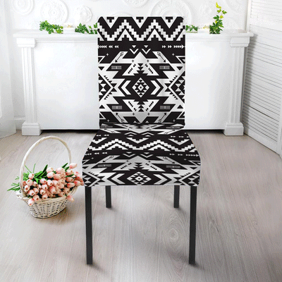 Blackwhite Pattern Design Native American Tablecloth - Chair cover WCS