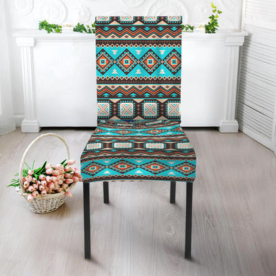 Blue Pattern Design Native American Tablecloth - Chair cover WCS