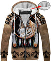 Striped Wolf Native 3D Hoodie - Native American Pride Shop