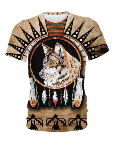 Striped Wolf Native 3D Hoodie - Native American Pride Shop