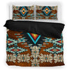 Turiquoise Native Indian Pattern Feather Native Pattern Brown Bedding Set WCS