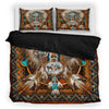 Brown Wolf DreamCatcher Native American Bedding Set WCS