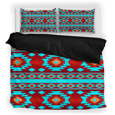 Red & Turquoise Native Pattern Bedding Set WCS