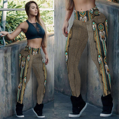 Brown Native Dream Catcher Leggings WCS