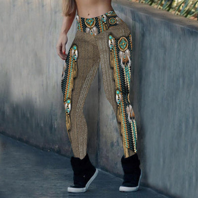 Brown Native Dream Catcher Leggings WCS