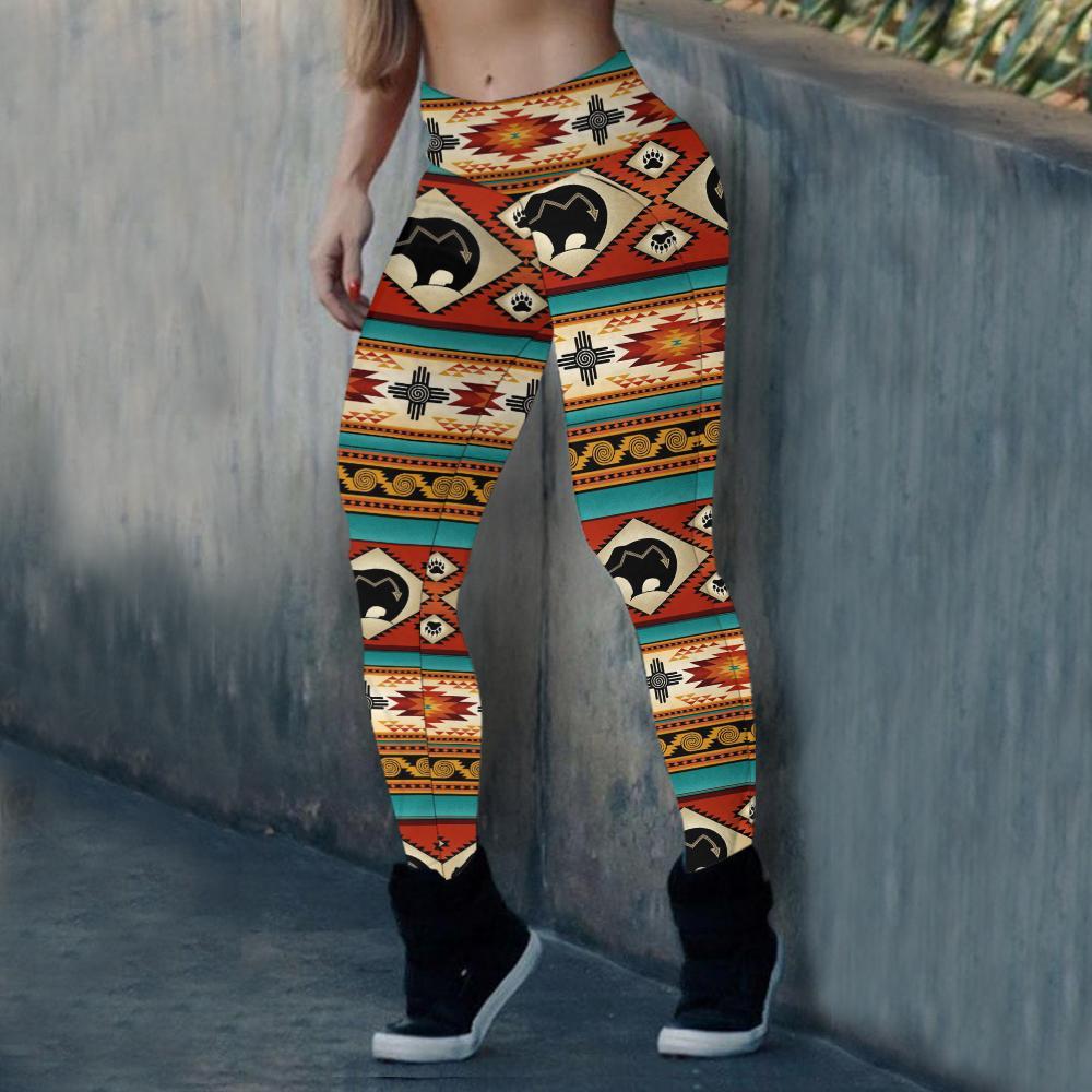 Color Indigenous Motifs Dream Catcher Leggings WCS