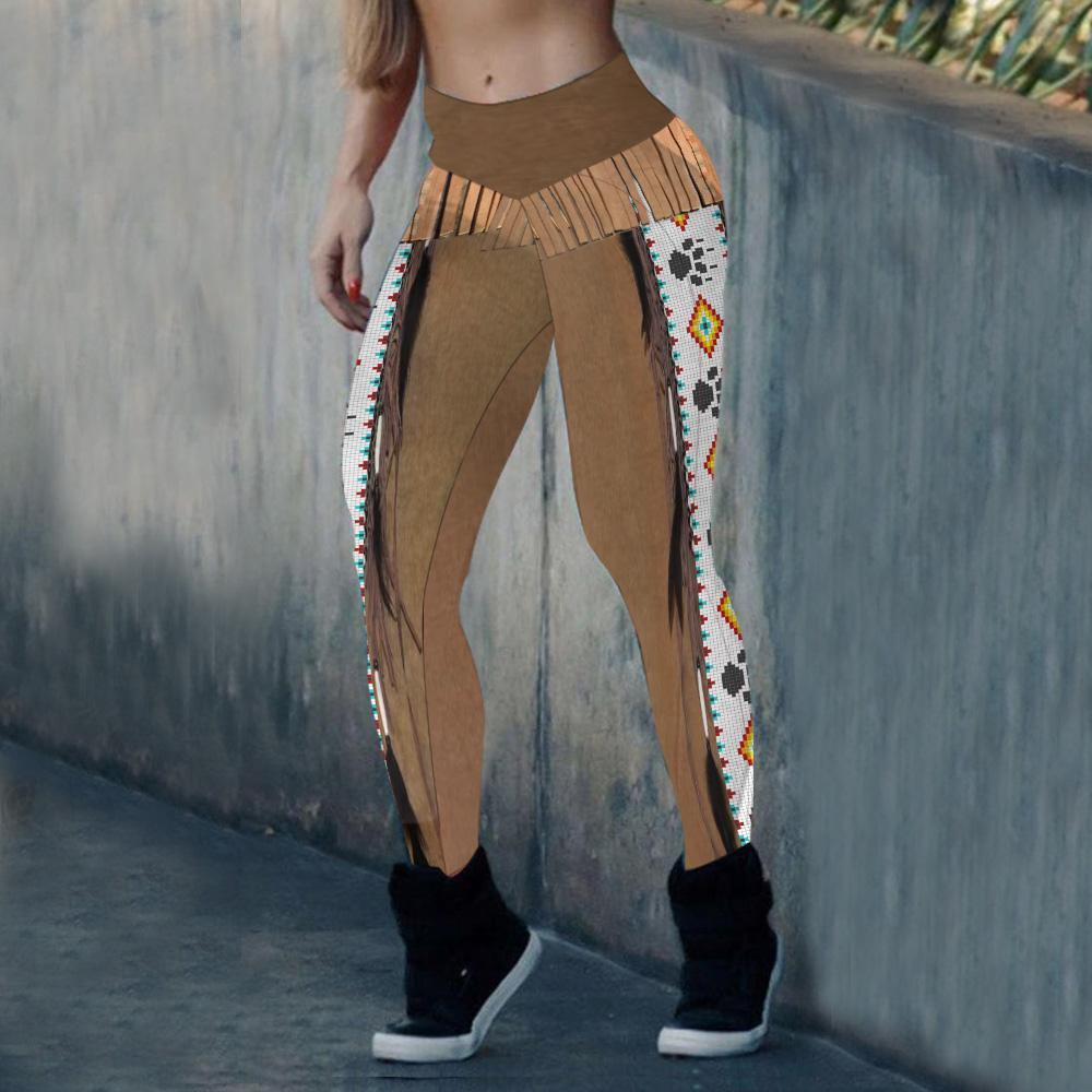 Brown Pattern Dream Catcher Leggings WCS