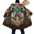 Native American Dreamcatcher Pattern Horn Button Long Fleece Windbreaker WCS