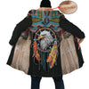 Native American Eagle Dreamcatcher  Horn Button Long Fleece Windbreaker WCS