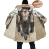 Buffalo Skull Horn Button Long Fleece Windbreaker WCS