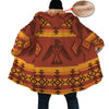 Native American Culture Pattern Horn Button Long Fleece Windbreaker WCS