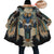 Peacock Pattern Horn Button Long Fleece Windbreaker WCS