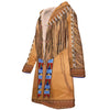 Native American Pattern Horn Button Long Fleece Windbreaker WCS