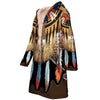 Dreamcatcher Pattern Horn Button Long Fleece Windbreaker WCS