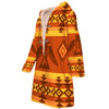 Native American Culture Pattern Horn Button Long Fleece Windbreaker WCS