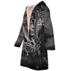 Native American Man Horn Button Long Fleece Windbreaker WCS