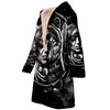 Native American Half Wolf Half Human Horn Button Long Fleece Windbreaker WCS