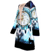 Indigenous Women & Horse Horn Button Long Fleece Windbreaker WCS