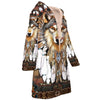 Best-selling Wolf Dreamcatcher Horn Button Long Fleece Windbreaker WCS