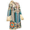 Native American Pattern Horn Button Long Fleece Windbreaker WCS