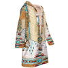 Native American Pattern Horn Button Long Fleece Windbreaker WCS