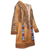 Native American Pattern Horn Button Long Fleece Windbreaker WCS